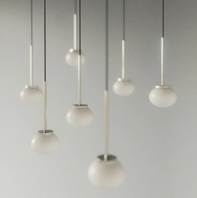 Ovoid single taklampa stainless steel