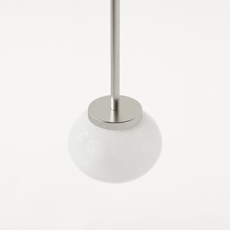Ovoid single taklampa stainless steel