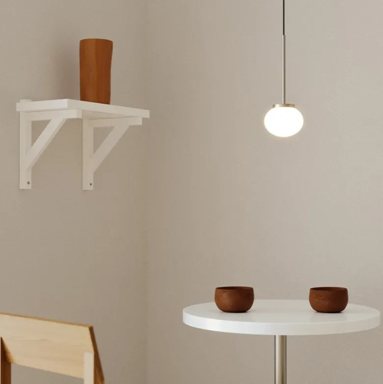 Ovoid single taklampa stainless steel