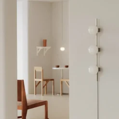 Ovoid triple vägglampa stainless steel