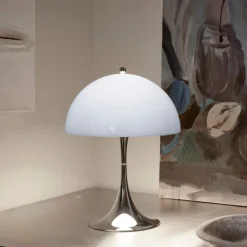 Panthella 250 portabel bordslampa Original blågrey opal akryl/chrome