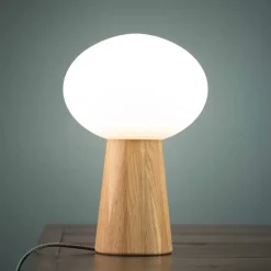 Pater bordslampa ek/vit