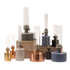 Patina Oljelampa Liten grå