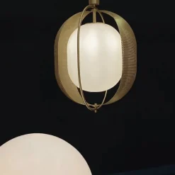 Pearl taklampa brass