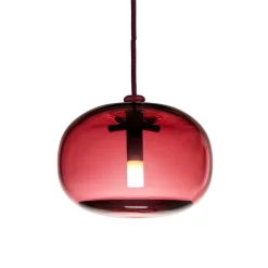 Pebble bred taklampa oxblodsrött glas