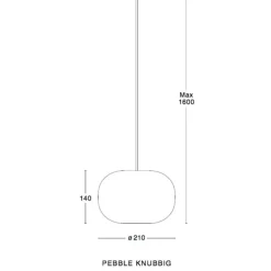 Pebble bred taklampa oxblodsrött glas