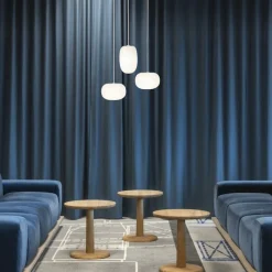 Pebble hög taklampa opalglas