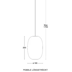 Pebble hög taklampa varmgrått glas
