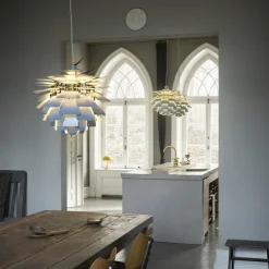 PH Artichoke Ø600 Taklampa Dusty Blue/brass V4