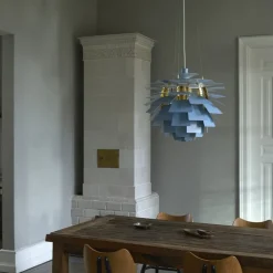 PH Artichoke Ø600 Taklampa Dusty Blue/brass V4