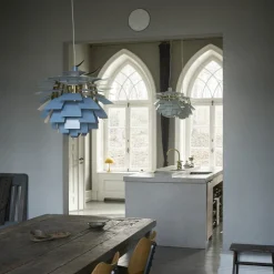 PH Artichoke Ø600 Taklampa Dusty Blue/brass V4