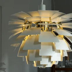 PH Artichoke Ø480 Taklampa Dusty Green/brass V4
