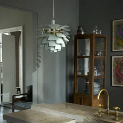 PH Artichoke Ø480 Taklampa Dusty Green/brass V4