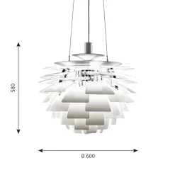 PH Artichoke Ø480 taklampa white V4