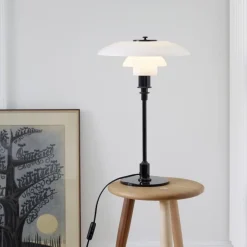 PH 3/2 Bordslampa glass/black metalised