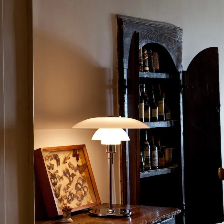 PH 4½-3½ Bordslampa glass/chrome