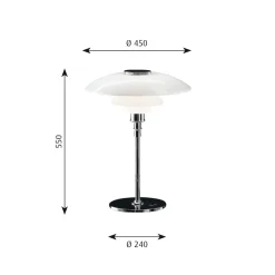 PH 4½-3½ Bordslampa glass/chrome