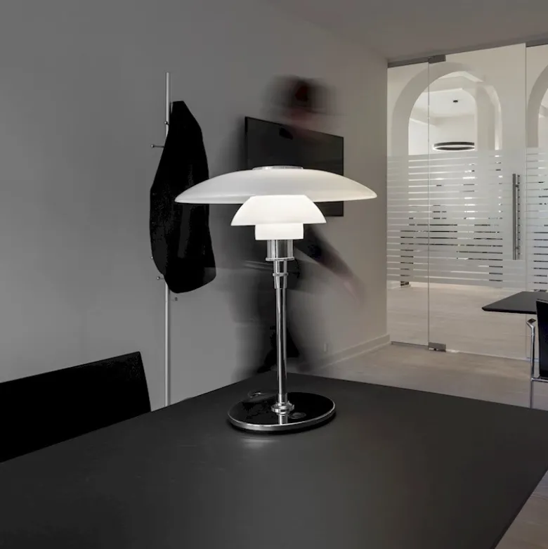 PH 4½-3½ Bordslampa glass/chrome