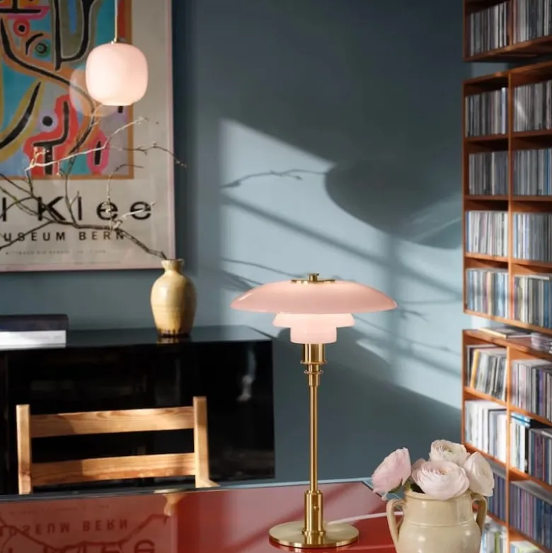 PH 3/2 bordslampa pale rose/brass