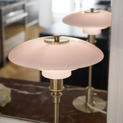 PH 2/1 bordslampa pale rose/brass