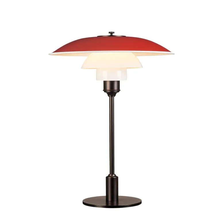PH 3½-2½ Bordslampa red/brown brass