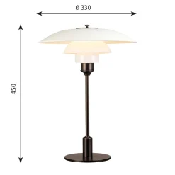 PH 3½-2½ Bordslampa white/brown brass