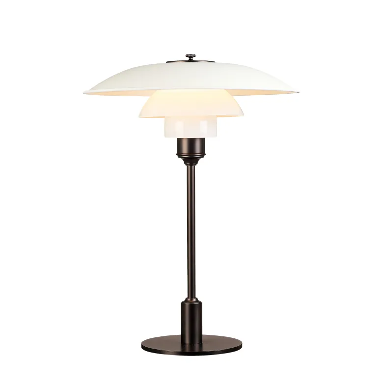 PH 3½-2½ Bordslampa white/brown brass