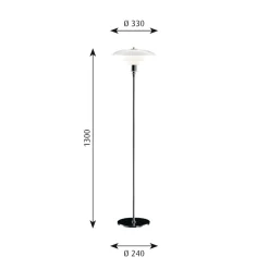 PH 3½-2½ Golvlampa glass/chrome