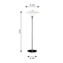 PH 4½-3½ Golvlampa glass/chrome