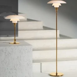 PH 3½-2½ golvlampa glass/metalised brass