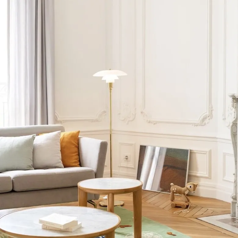 PH 3½-2½ golvlampa glass/metalised brass