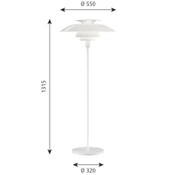 PH 80 golvlampa med dimmer white Opal white