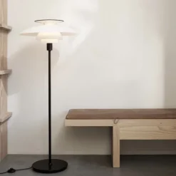 PH 80 golvlampa med dimmer white Opal black
