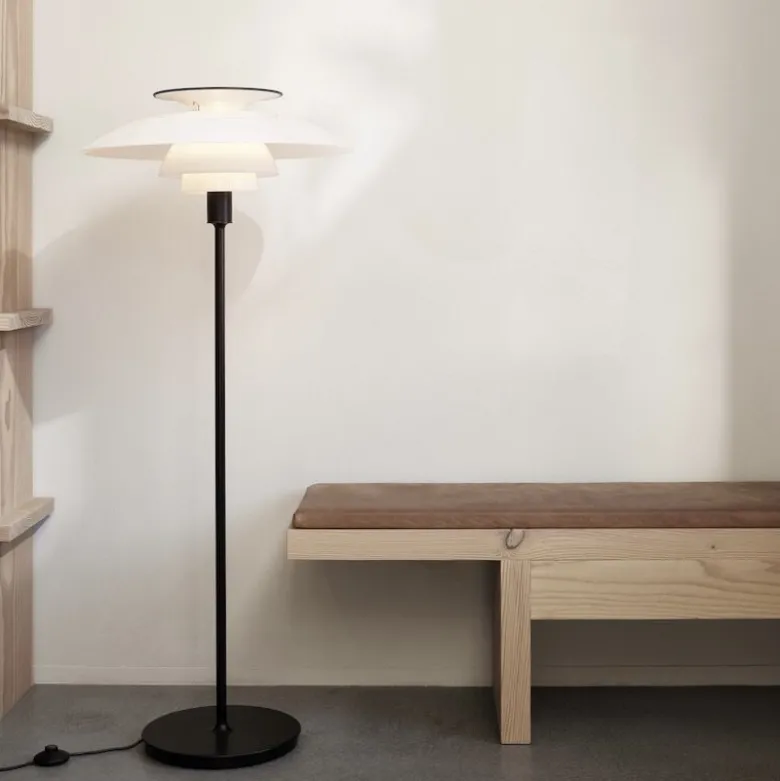 PH 80 golvlampa med dimmer white Opal black