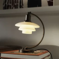 PH 2/2 Luna bordslampa aged brass/opal