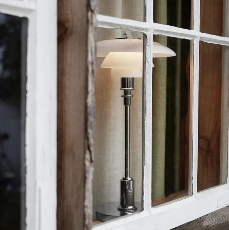 PH 2/1 portable bordslampa glass/chrome