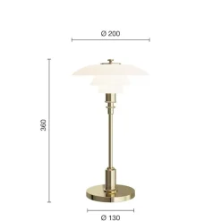 PH 2/1 portable bordslampa glass/brass