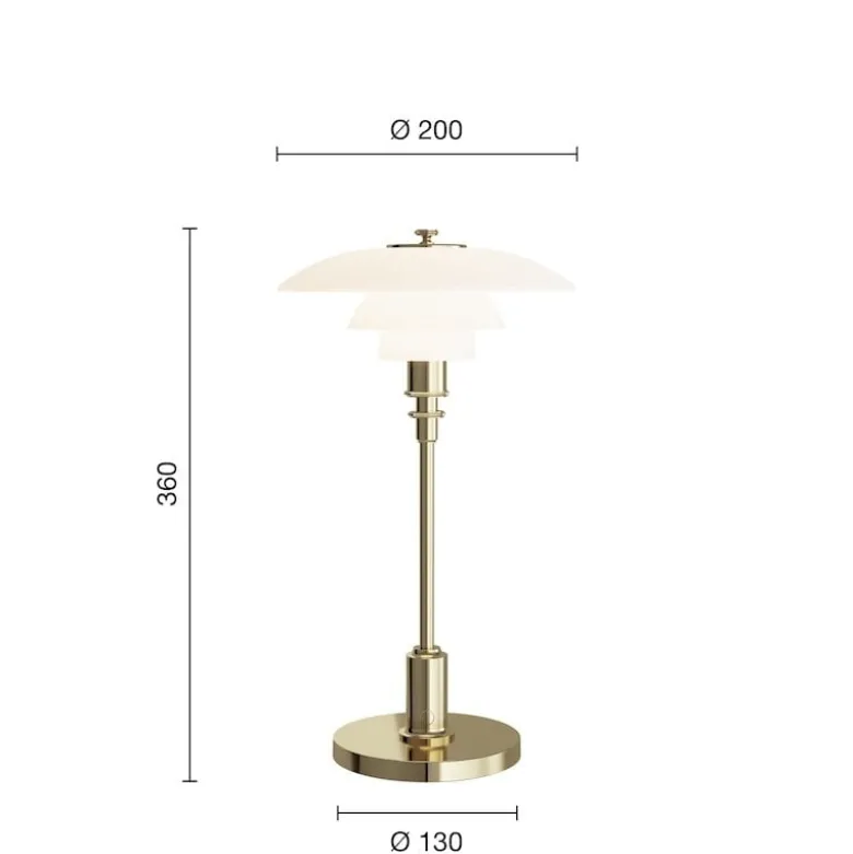 PH 2/1 portable bordslampa glass/brass