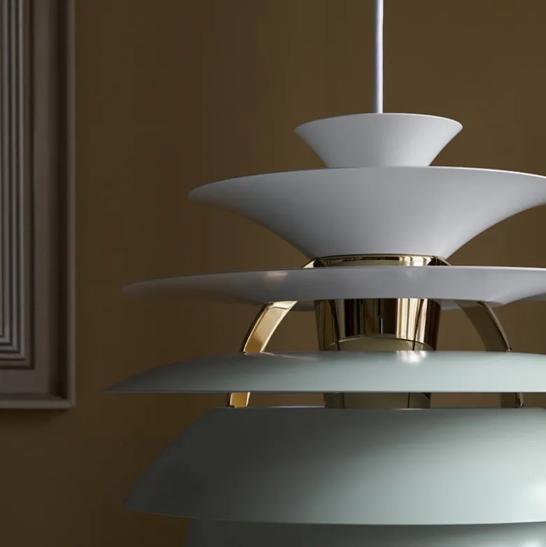 PH Snowball taklampa Dusty green/brass