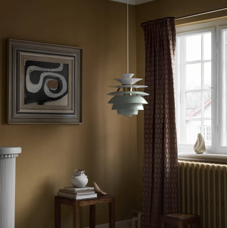 PH Snowball taklampa Dusty green/brass