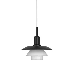 PH 3/3 taklampa black metal/white opal glass