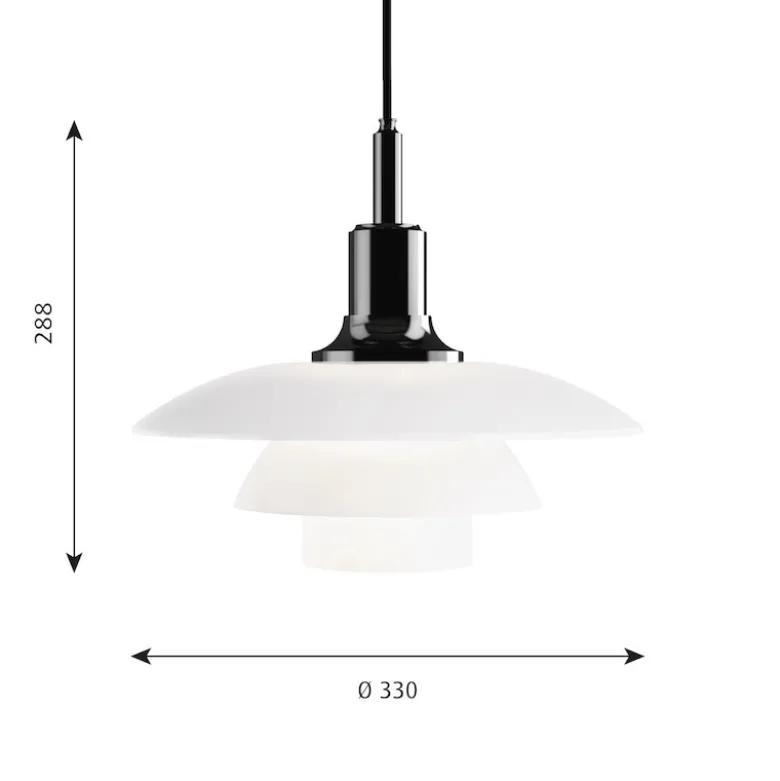 PH 3½-3 Taklampa glass/black metalised