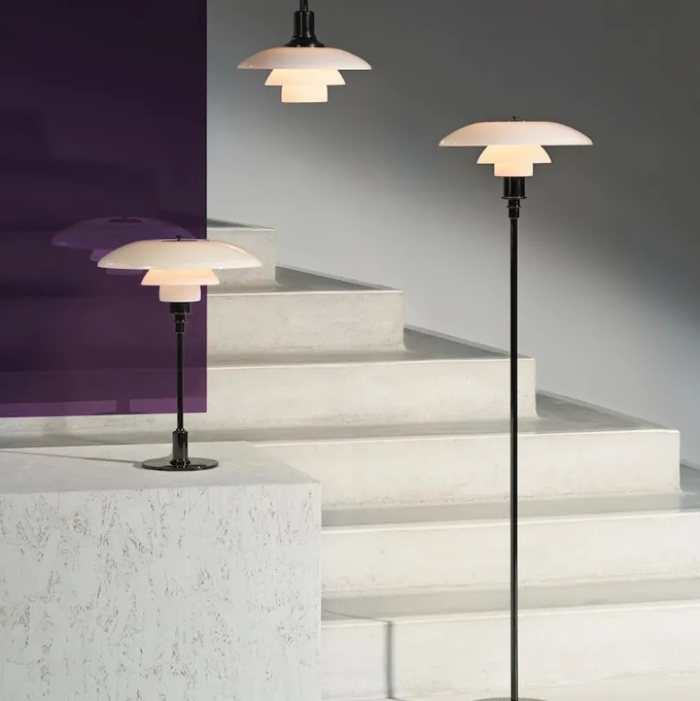 PH 3½-3 Taklampa glass/black metalised