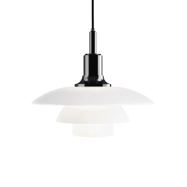 PH 3½-3 Taklampa glass/black metalised