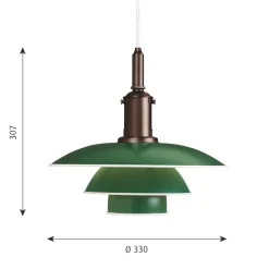 PH 3½-3 Taklampa green/silkesmatt brown, copper
