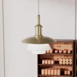 PH 3/3 taklampa Limited Edition brass/ opal glass