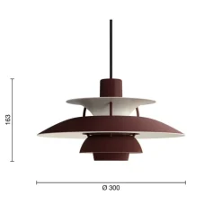 PH 5 Ø300 taklampa Monochrome Burgundy