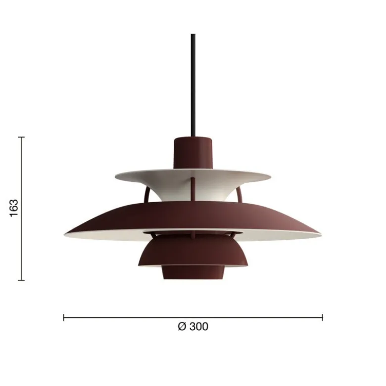 PH 5 Ø300 taklampa Monochrome Burgundy