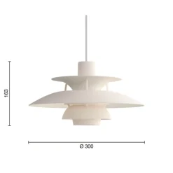 PH 5 Ø300 taklampa Monochrome Pale Blush