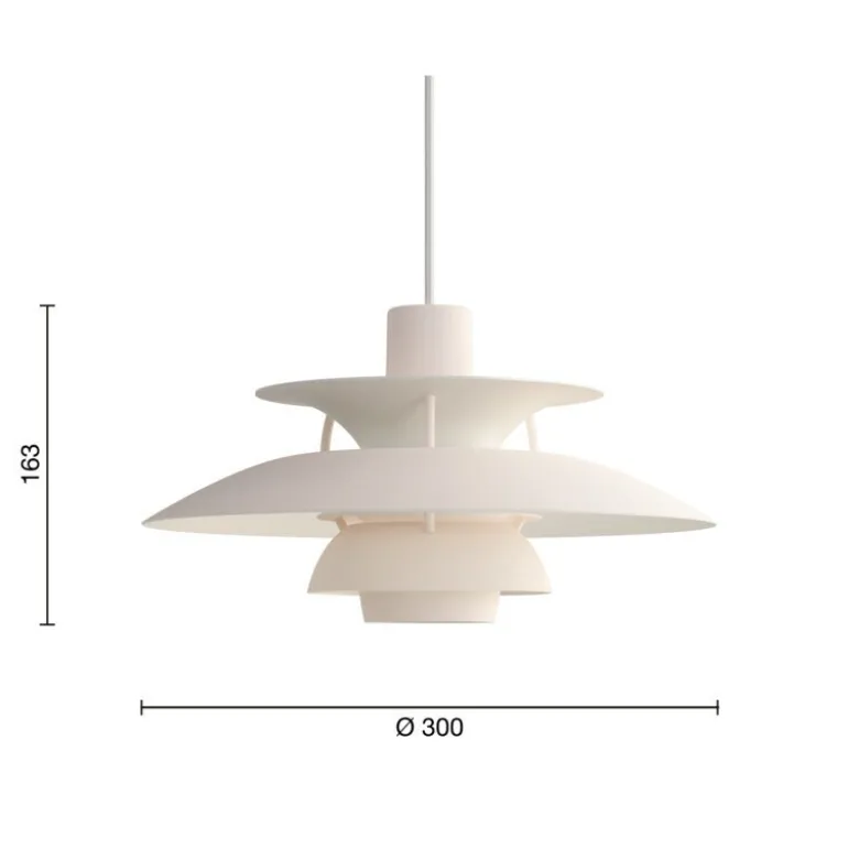PH 5 Ø300 taklampa Monochrome Pale Blush